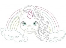 Stickdatei - Baby Unicorn LineArt 7